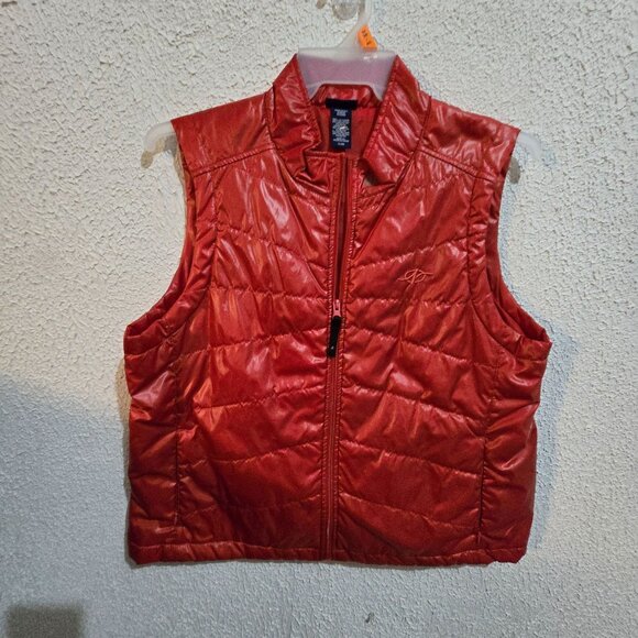 NordicTrack Red Puffer Vest XL Polyester Quilted Shell Lightweight Insulated Wom - Picture 12 of 12